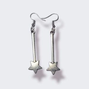 Silver Star Dangle Earrings - Handmade Jewelry, Earrings for Women, Nickle Free